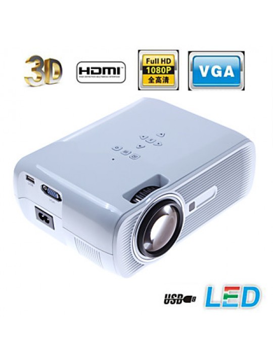Home Theater Projector 3000Lumens 3D LED AV/USB/VGA/SD  