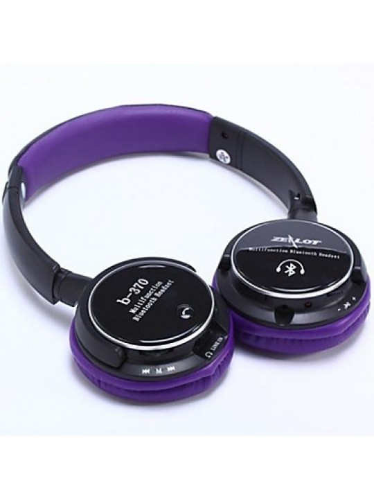 B370 Wireless Bluetooth 4.0 Streo Over Ear Headset with Mircophone Hi-Fi for Smartphone