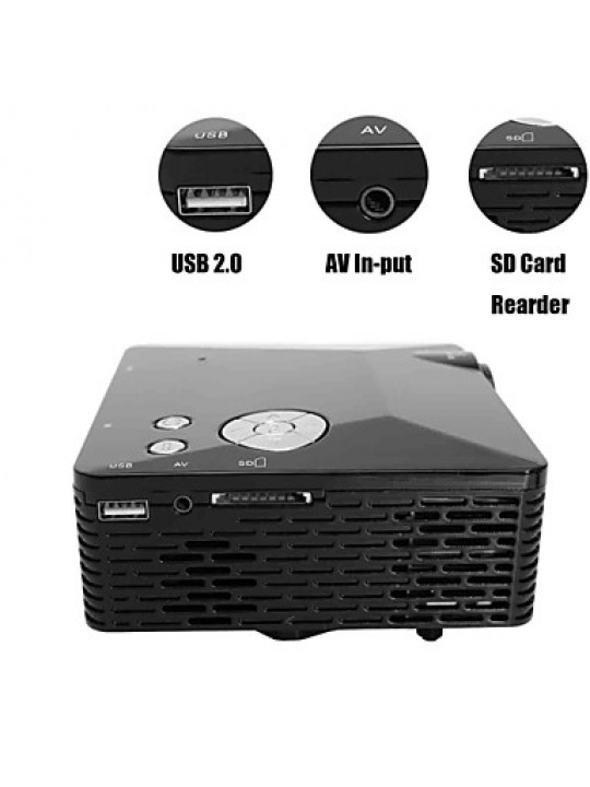LP-6B Portable FHD 1080P LED Projector w/ HDMI, VAG, USB 2.0, AV, SD  